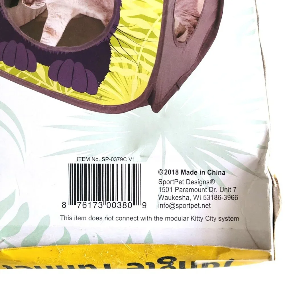 Kitty City Jungle Tunnel Cats Small Pets Blue Jungle Animal Print Mesh Panels - Picture 8 of 10